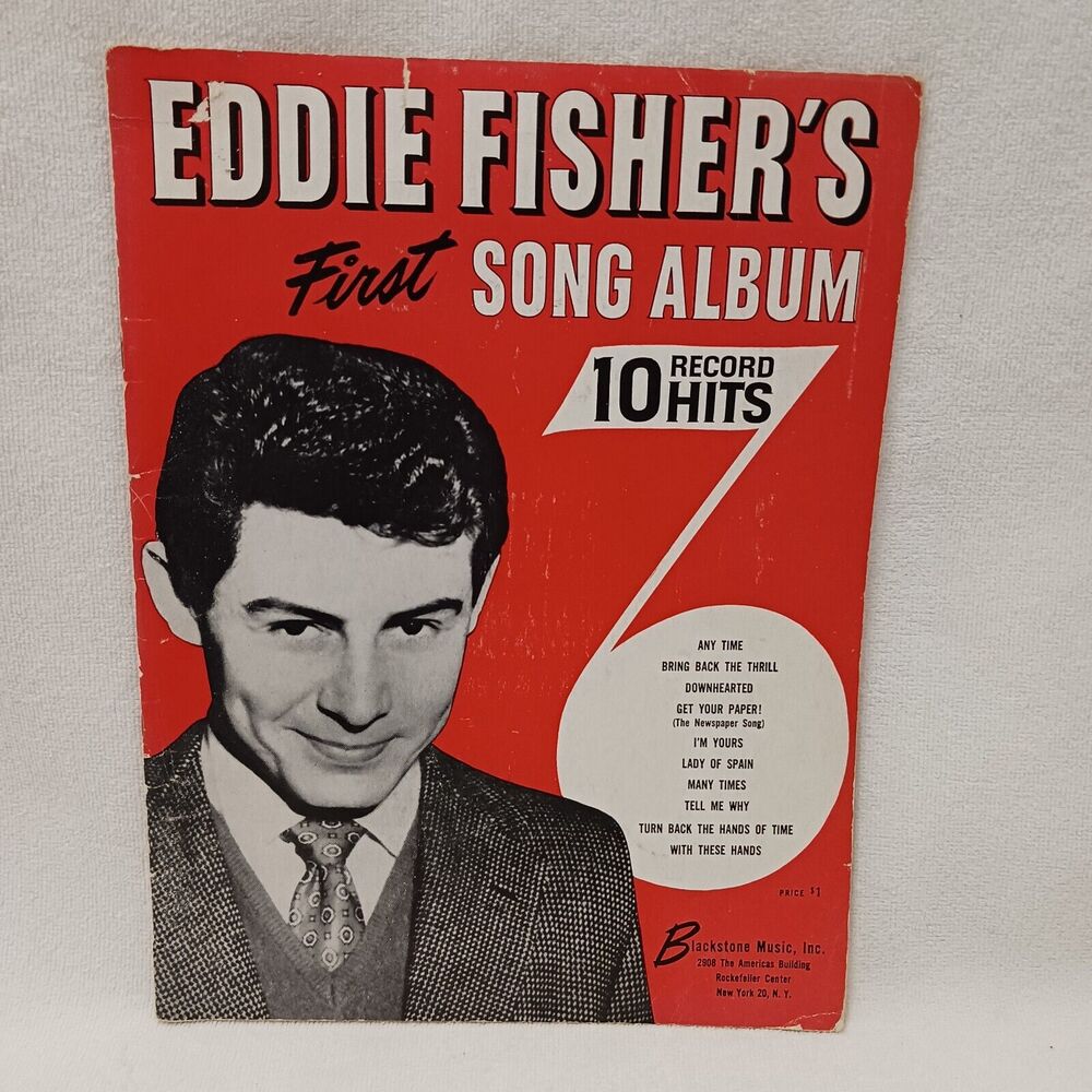 1954 Eddie Fisher's First Songs‎ 10 Ten Record Hits Music Book Crooner Ballads